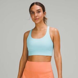 Lululemon Energy Bra Longline in Cyan Blue